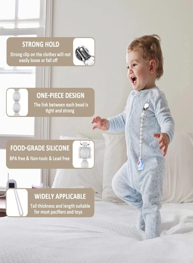 Rukan Pacifier Clip & Teether Toy - Multi-Textured, BPA Free Silicone for Babies 6-12 Months (Pink/Blue) - Image 2