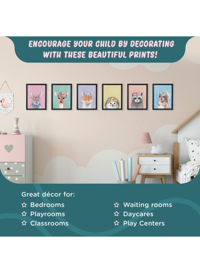 L And O Goods Woodland Animals Nursery D Cor  Baby Boy And Girl Wall Art Watercolor Prints  Set Of 6 Posters For Bedroom Decoration  Cute Kids Posters  8 X 10 S - Image 2