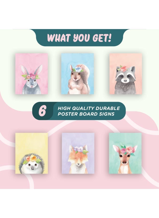 L And O Goods Woodland Animals Nursery D Cor  Baby Boy And Girl Wall Art Watercolor Prints  Set Of 6 Posters For Bedroom Decoration  Cute Kids Posters  8 X 10 S - Image 5