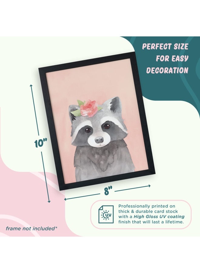 L And O Goods Woodland Animals Nursery D Cor  Baby Boy And Girl Wall Art Watercolor Prints  Set Of 6 Posters For Bedroom Decoration  Cute Kids Posters  8 X 10 S - Image 3
