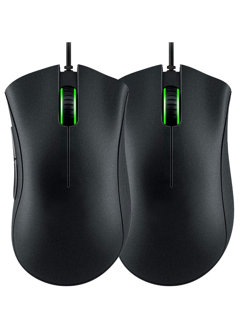 CATANES 2Packs High-Performance Gaming Mouse – Precision Optical Sensor, Ergonomic Design, and Customizable Buttons - Black Color - Image 1