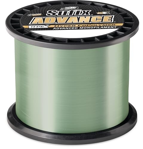 Sufix, Advance Monofilament Line, 14 lbs Tested, .015" Diameter, 330 Yards, Low Vis Green - Image 1