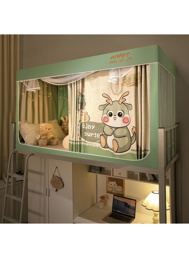 Bluejw New Installation-free Strong Shading Student Bed Curtain Mosquito Net Three-door Dormitory Single Upper And Lower Bed Curtain Wholesale - Image 1