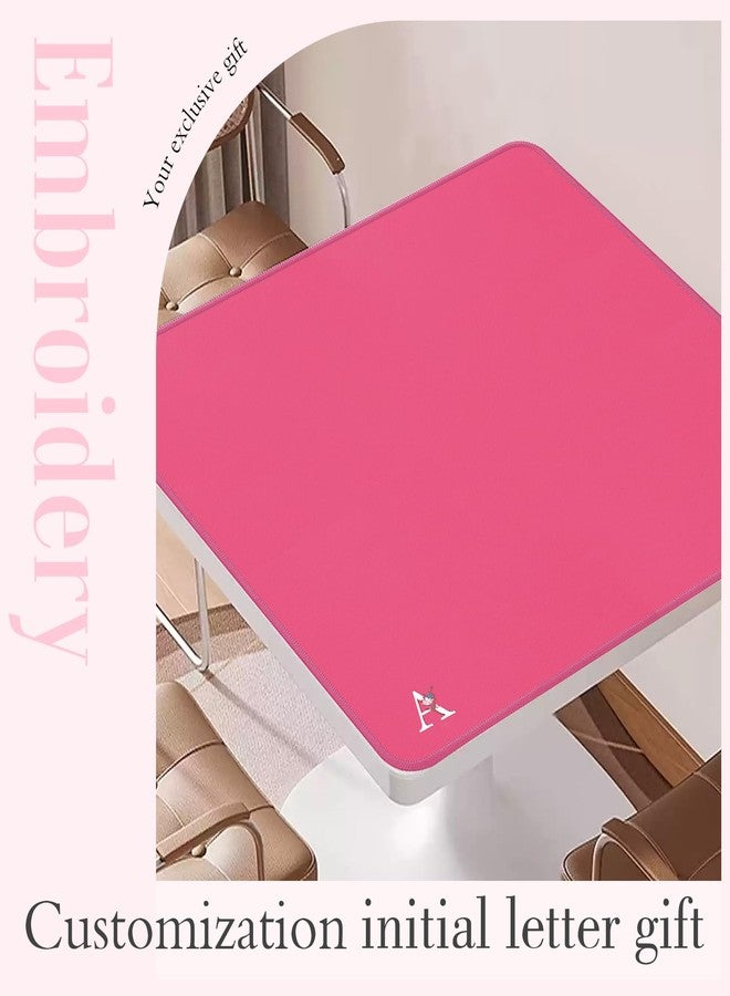 Gedgan Mahjong Mat | Neoprene Anti-Slip Noise Reduction, Simple Design & Embroidery | 32.4x32.4 Inch Pink | Perfect for Mahjong, Board Games & Tile Games | Elegant Gift(Custom A Letter) - Image 4