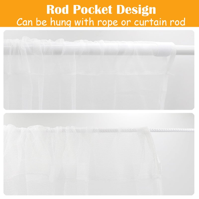 SK Studio Black Outdoor Sheer Curtains for Patio Waterproof 2 Panels Sheer Curtains Privacy Mesh Net Outside Curtains Rod Pocket for Gazebo, Porch, Pergola, 63W x 84L - Image 5