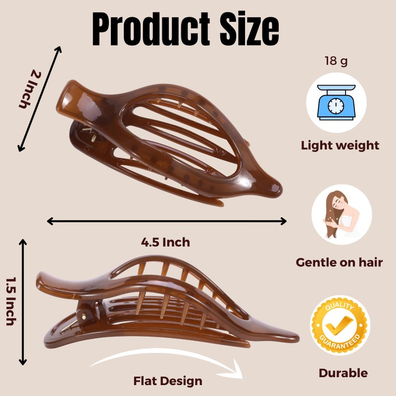 CENTSTAR 8 Pack Jelly Style Flat Hair Clips â€“ Translucent Claw Clips in Pink, Brown, Beige, Green, Cute Matte Hair Accessories for Girls & Teens, Kawaii Y2K Styling Barrettes for Summer - Image 2