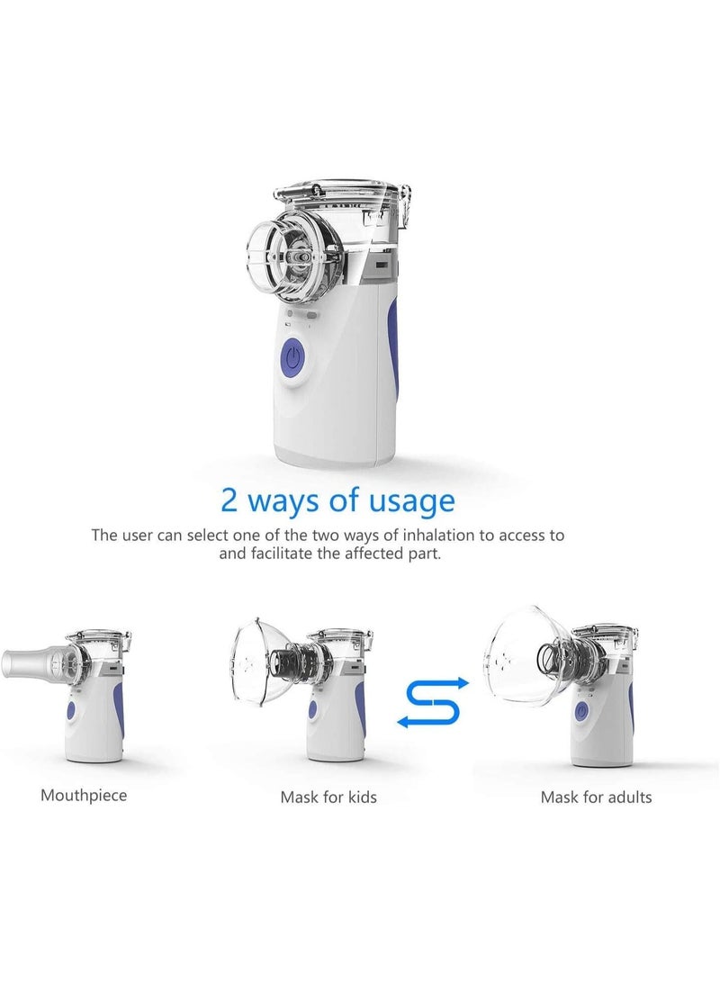 Precise Sports Automatic Inhalators for Adults and Children, Handheld Mesh Inhaler, Mini Ultrasonic Humidifier for Home and Travel Use, Mesh Inhalators with Masks and Mouthpieces (Inhaler) - Image 3