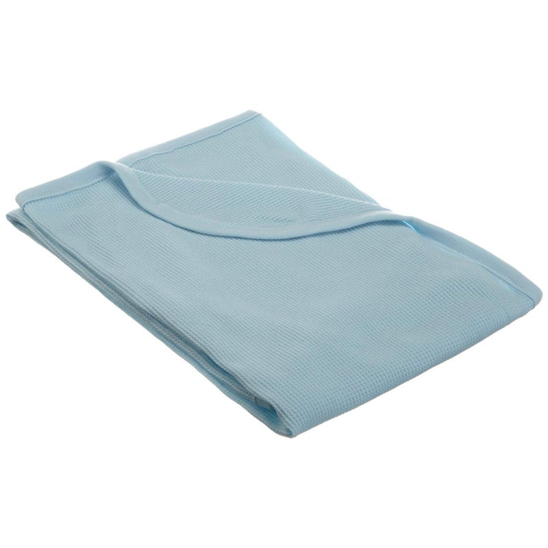 TL Care TL Care 100 Cotton Thermal Waffle Swaddle Blanket Soft Breathable Stretchy Blue 30 x 40 for Boys and Girls Perfect for Swaddling Travel and Gifting