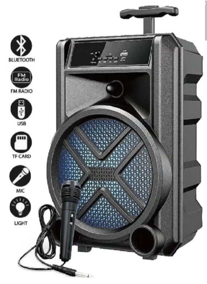 Generic - Wireless Bluetooth Speaker, Stereo Sound, FM Radio, TF Memory, USB Input, Mic Input rechargeable - Image 1