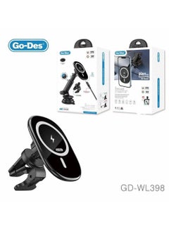 جو-ديز Go-des WL 398 3 في 1 شاحن هاتف لاسلكي للسيارة لوحة قيادة شحن سريع  - Image 1