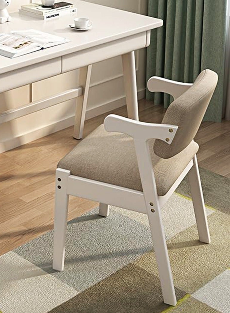 LIMOS Lounge Chair with Armrests Ergonomic Restaurant Chair Household Negotiation Solid Wood Reading Chair - Image 1