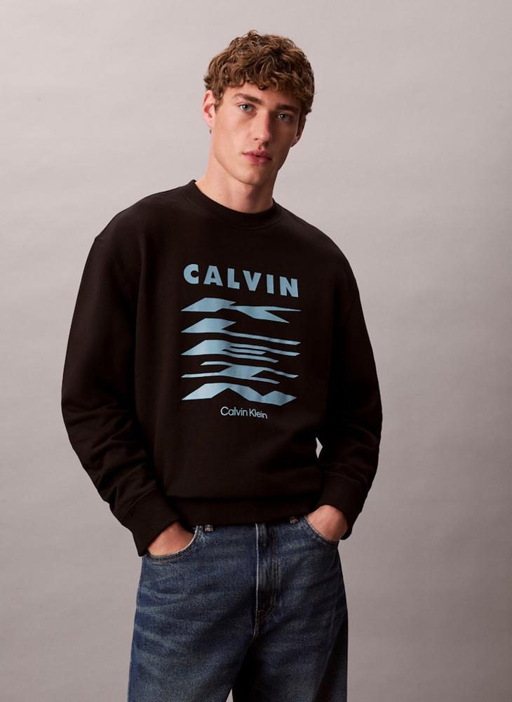 كالفن كلاين جينز بلوزة برسومات شعار - Image 1