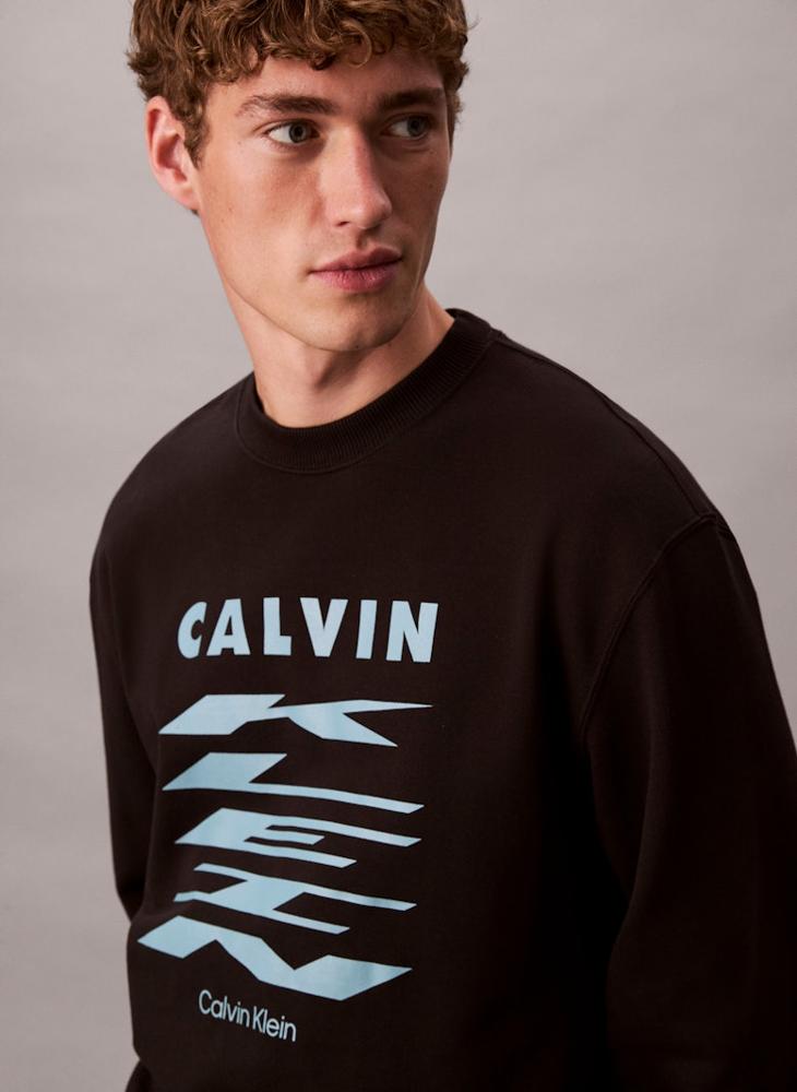 كالفن كلاين جينز بلوزة برسومات شعار - Image 4