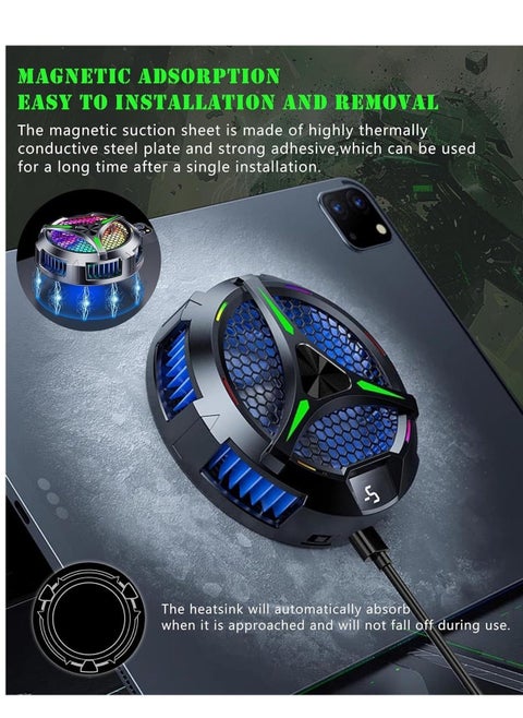 Magnetic Tablet Cooler – High-Performance Cooling Radiator with Temperature Display, Universal Cooling for iPad, Surface Pro, Tablets & More, Enhanced Heat Dissipation for Gaming, Streaming & Heavy Use