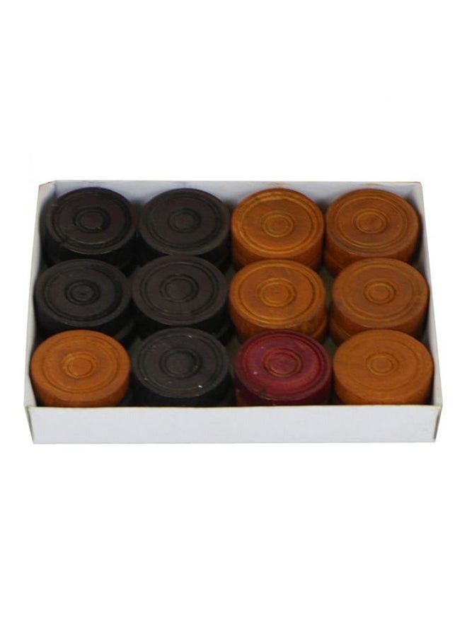 Rally High-Quality Colored Wooden Carrom Coins – Spare Set of 24 Pieces in Black, Red, and Brown for the Classic Carrom Game - Image 3