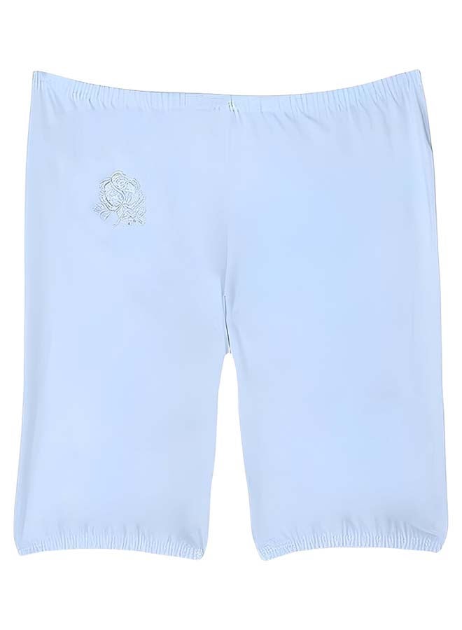 Dahab Cotton Undershort Embroidered Flower For Women-Baby Blue - Image 1