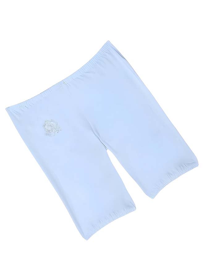 Dahab Cotton Undershort Embroidered Flower For Women-Baby Blue - Image 2