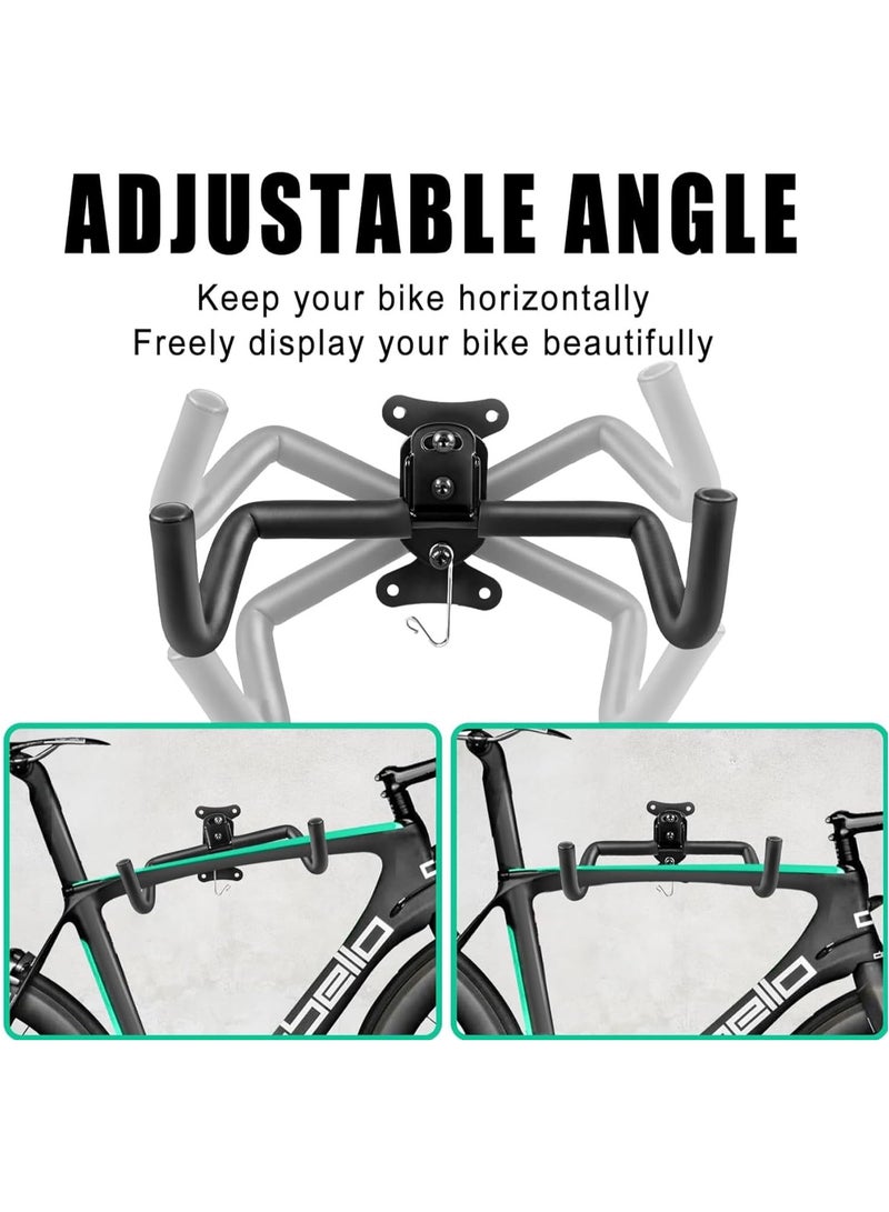 Soofam 2Pack Garage Bike Wall Rack, Adjustable Bicycle Hanger Wall Mount Storage, Horizontal Hook Holder for Hanging Mountain Bike,Road Bike,Hybrid Bike, Black - Image 2