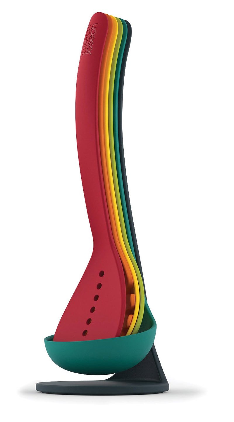 Joseph Joseph Nest Utensils Compact Stacking Kitchen Tool Set with Magnetic Storage Stand Nylon, 5-piece, Multicolored - Image 1