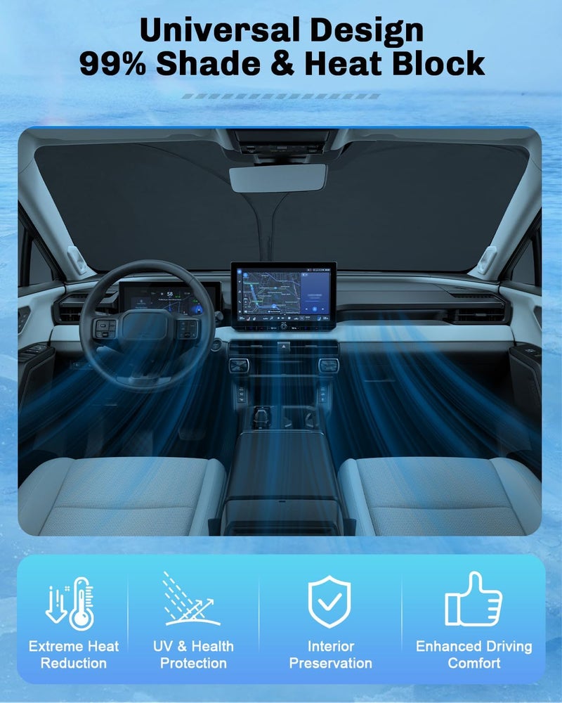 SXCY لمظلة زجاج أمامي لتويوتا RAV4 2026، لإكسسوارات تويوتا RAV4 2026، مظلة شمسية قابلة للطي لـ RAV4 2026، حاجب شمس لـ RAV4 2026 يحجب الأشعة فوق البنفسجية - Image 5