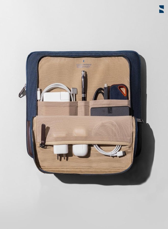 Scarters Tech Satchel | 13/14 inch Laptop Sleeve | iPad Sleeve 11/13 inch | Men's Navy Blue Laptop Bag - Image 2