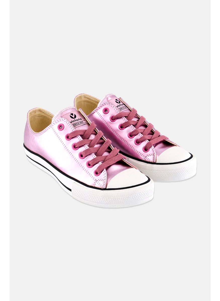 Victoria Women Lace Up Casual Shoes, Pink  - Image 1