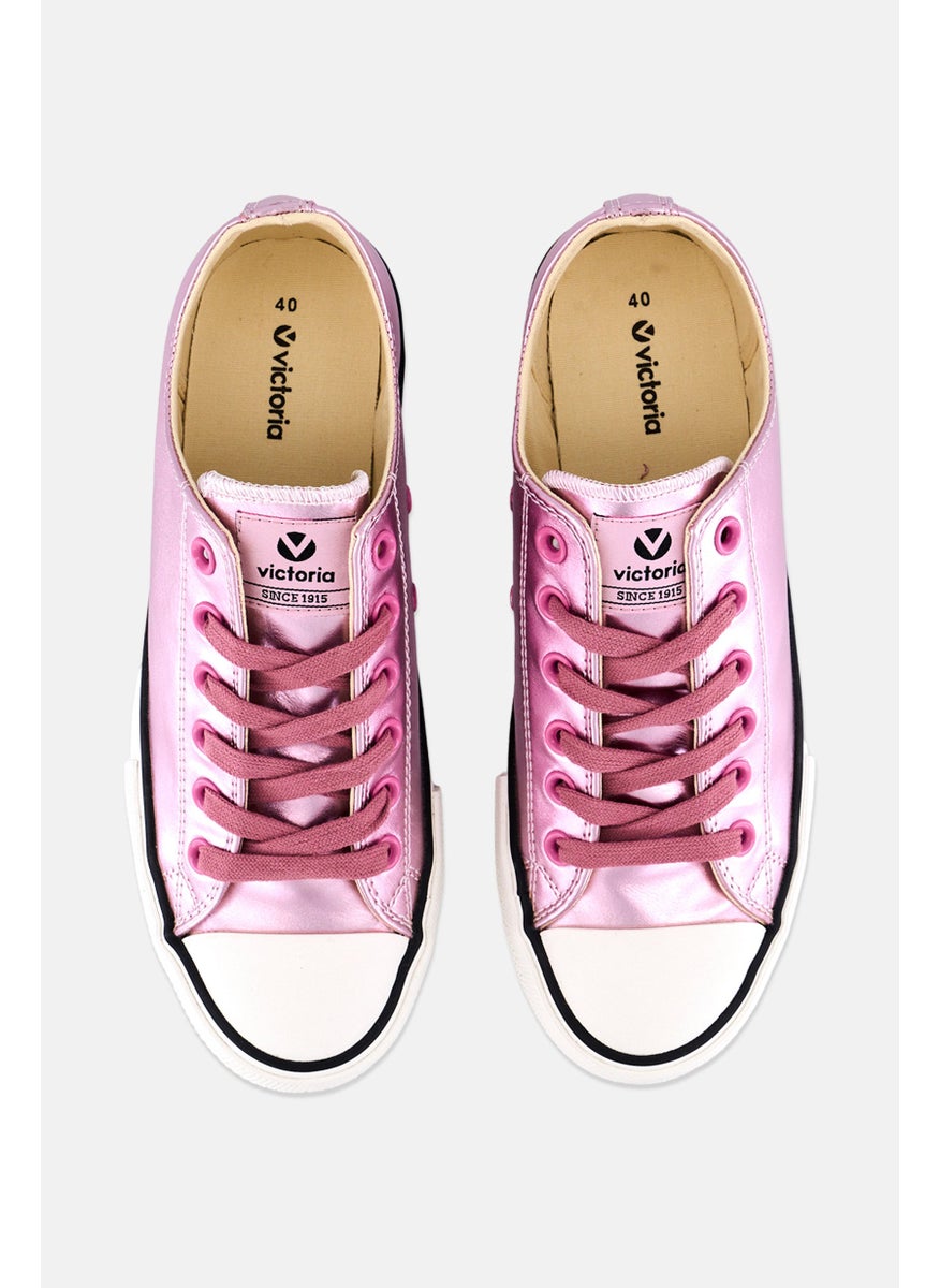 Victoria Women Lace Up Casual Shoes, Pink  - Image 3
