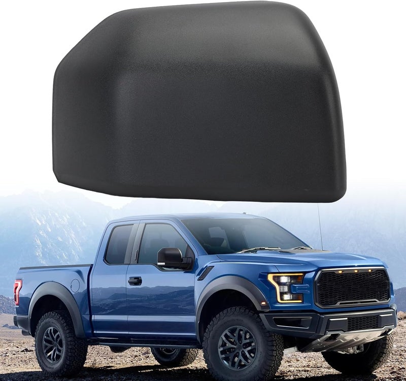 MOFOAP أغطية غطاء مرآة الراكب اليمنى البديلة المتوافقة مع فورد F150 2015 2016 2017 2018 2019 2020 (أسود) - Image 1