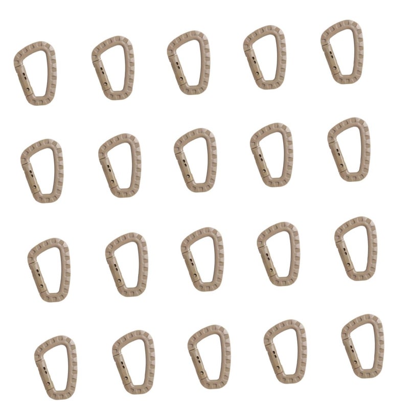 20pcs Portable D Shape Carabiner Clips for Hanging Camping Hiking Fishing Outdoor Activities - Image 2