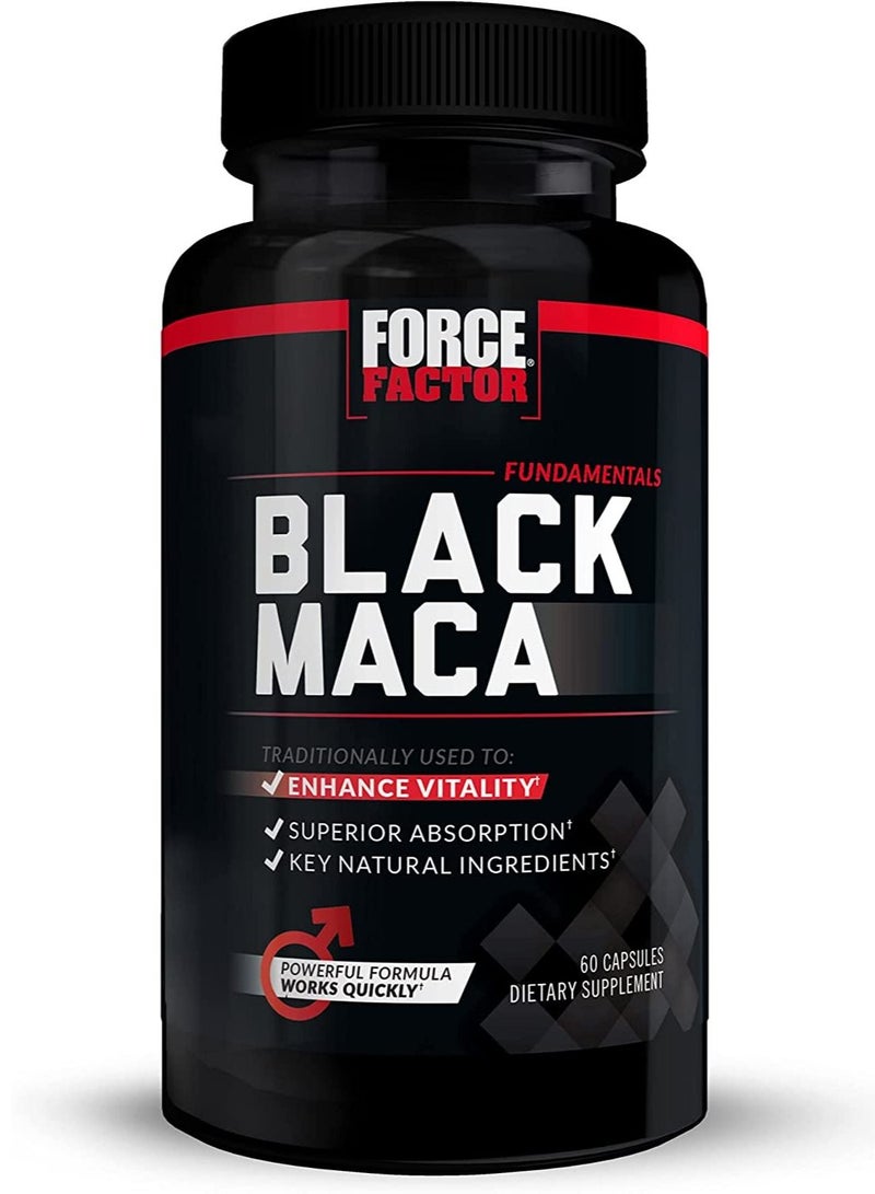 Force Factor Black Maca Root Vitality Supplement for Men 60 Capsules