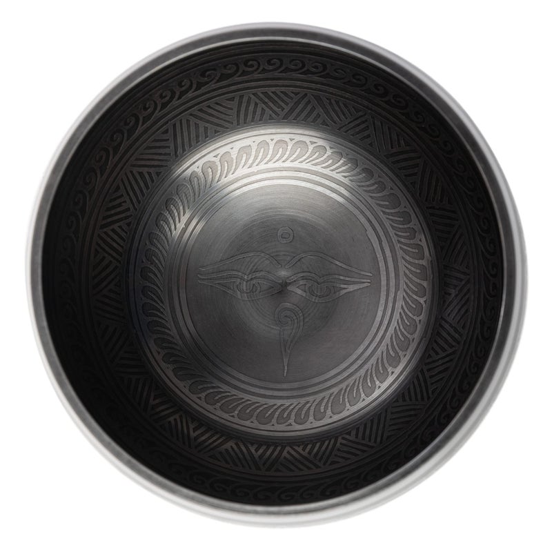 HIMALAYAN BAZAAR Tibetan Singing Bowl Set - Easy To Play Authentic Handcrafted For Meditation Sound Chakra Yoga Healing 4 Inches By Himalayan Bazaar (Black & Orange) - Image 4