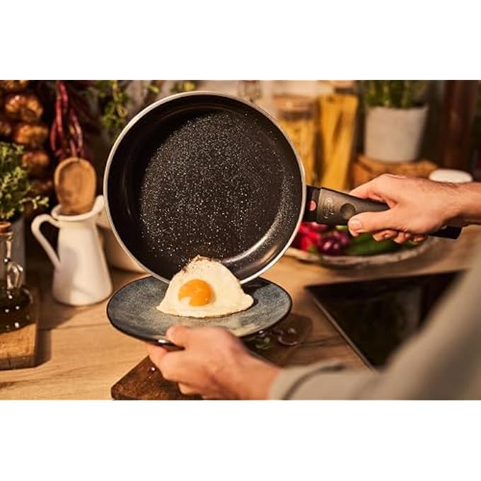 بالاريني مقلاة ليدرو 20 سم مصنوعة من السيراميك الرملي غير اللاصق، مصنوعة في إيطاليا، مصنوعة من الألومنيوم المعاد تدويره، متوافقة مع تقنية Thermopoint، مؤشر حرارة PfasFree، تسخين متساوي، سهلة التنظيف - Image 5