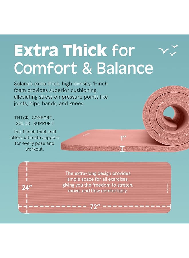 Retrospec Solana Yoga Mat 1/2" Thick W/Nylon Strap For Men & Women Non Slip Exercise Mat For Yoga Pilates Stretching Floor & Fitness Workouts - Image 3