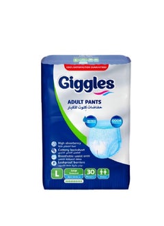 Adult Culotte Diaper, Size Large, 30 Count Turkish Made Pants With Wetness Indicator And Odor Control