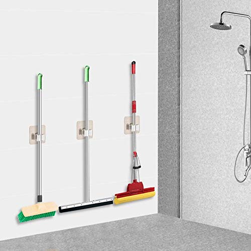 Vruta Vruta Magic Sticker Plastic Self Adhesive Multifunction Wall Mounted Mop Broom Holder Large Multicolour - Image 5