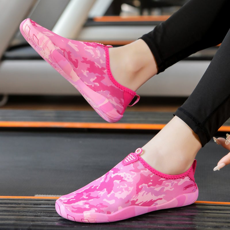 Treadmill Shoes Indoor Fitness Shoes Quiet Yoga Skipping Rope Skipping Shoes Women Strength Training Squat Shoes Men C118 rose red 