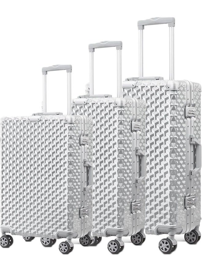 NKX - 3 Pieces Aluminium Hardside 360 degree Spinner Wheels Trolley Luggage Set with TSA Lock 20/24/28 Inch - Image 1
