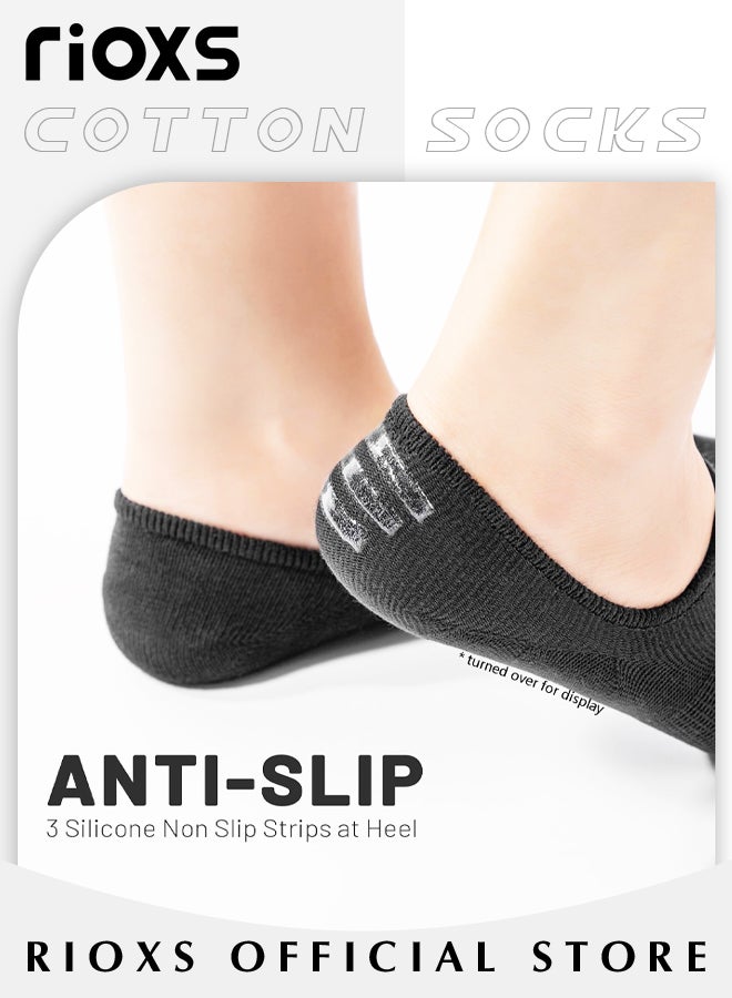 6 أزواج من الجوارب غير المرئية للجنسين مع لونين أساسيين، جوارب غير مرئية كاجوال قصيرة مع مسكات خلفية مانعة للانزلاق، جوارب كاحل ناعمة قابلة للغسل، جوارب رياضية قصيرة للرجال والنساء، جوارب غير مرئية مانعة للانزلاق للركض والمشي والتنس والجولف والتسلق، رمادي + أسود - Image 3