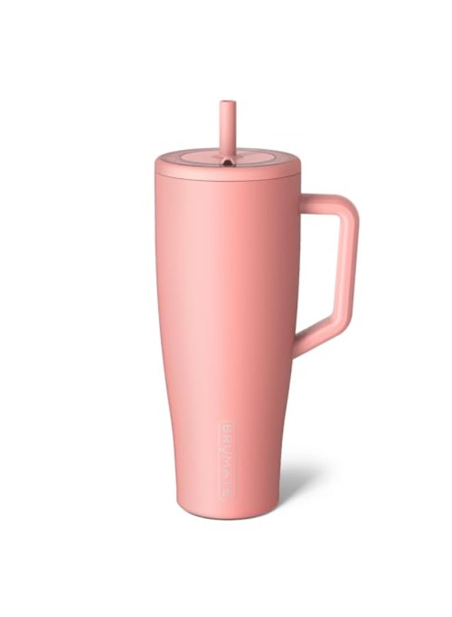 BruMate Era 40 oz Tumbler with Handle and Straw | 100% Leakproof Insulated Tumbler with Lid and Straw | Made of Stainless Steel | Cup Holder Friendly Base | 40oz (Guava) - Image 1