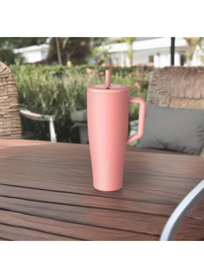 BruMate Era 40 oz Tumbler with Handle and Straw | 100% Leakproof Insulated Tumbler with Lid and Straw | Made of Stainless Steel | Cup Holder Friendly Base | 40oz (Guava) - Image 5