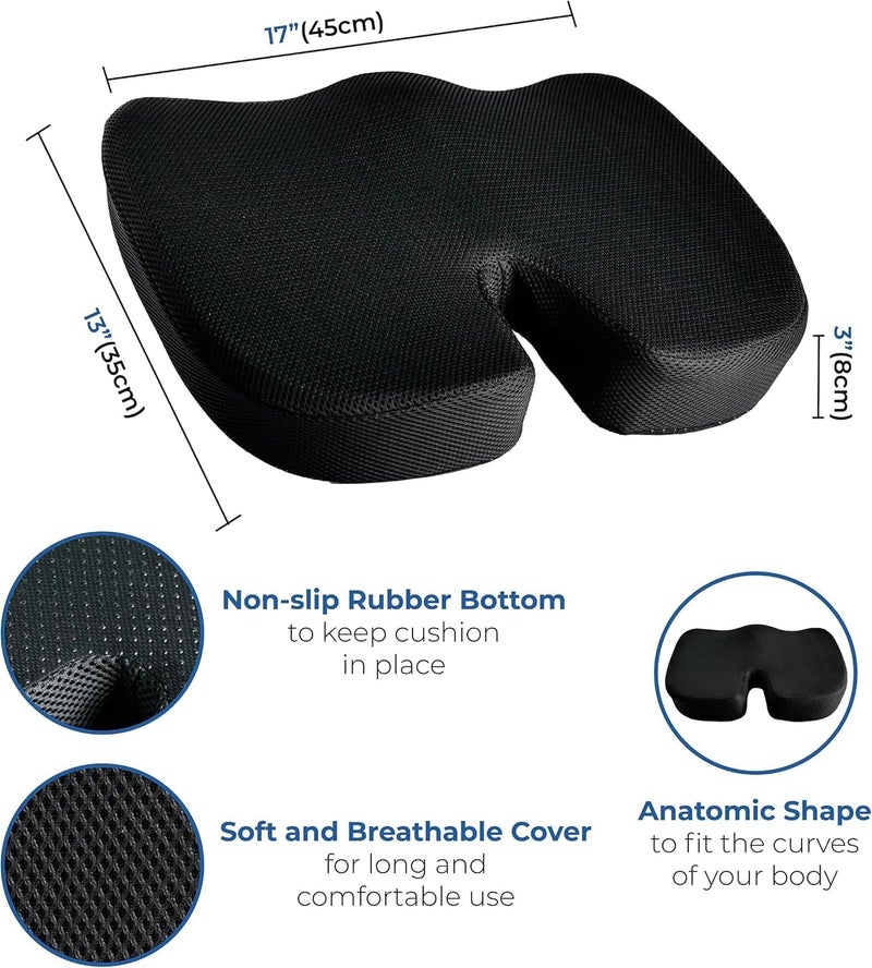 SKY-TOUCH Seat Cushion Pillow - Memory Foam Office Chair Cushion - Seat Cushion For Wheelchair,Gaming Computer And Desk Chair,Car Seat - Image 5