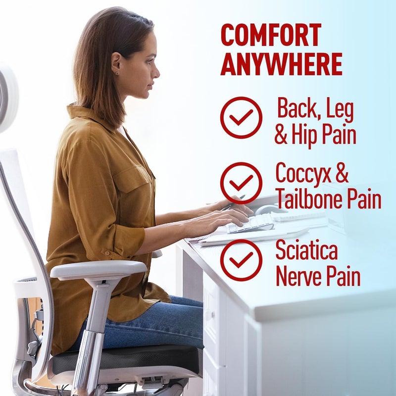 SKY-TOUCH Seat Cushion Pillow - Memory Foam Office Chair Cushion - Seat Cushion For Wheelchair,Gaming Computer And Desk Chair,Car Seat - Image 4