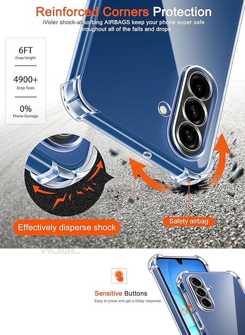 Waldic COMBO OFFER Samsung Galaxy A17 Case with Tempered Screen Protector | Designed for Samsung Galaxy A17 Case | Slim Flexible TPU Airbag Bumper Shock Absorption Rubber Soft Silicone Case Cover with Premium Tempered Glass Screen Protector Fit for Samsung Galaxy A17 - Image 4