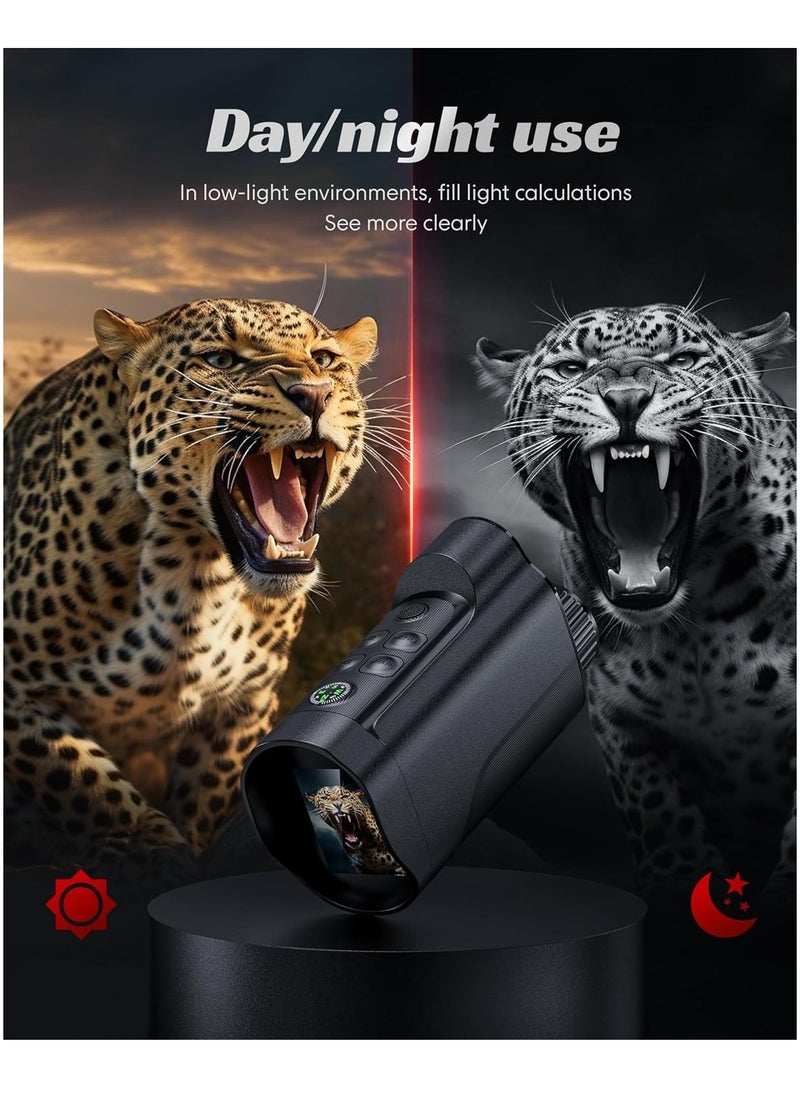 MOCOM - 10X Digital Zoom Night Vision Monocular with 2" HD Screen – 2624FT Range, 12MP Photos & Video Recording, 850NM Infrared, USB-C Computer Mode, Tripod Compatible for Hunting, Camping & Wildlife Observation - Image 1