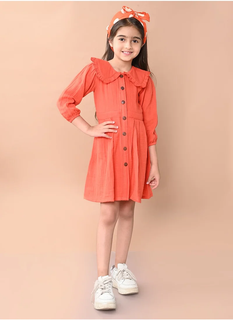 LILPICKS Solid Fit n Flare Dress for Girls