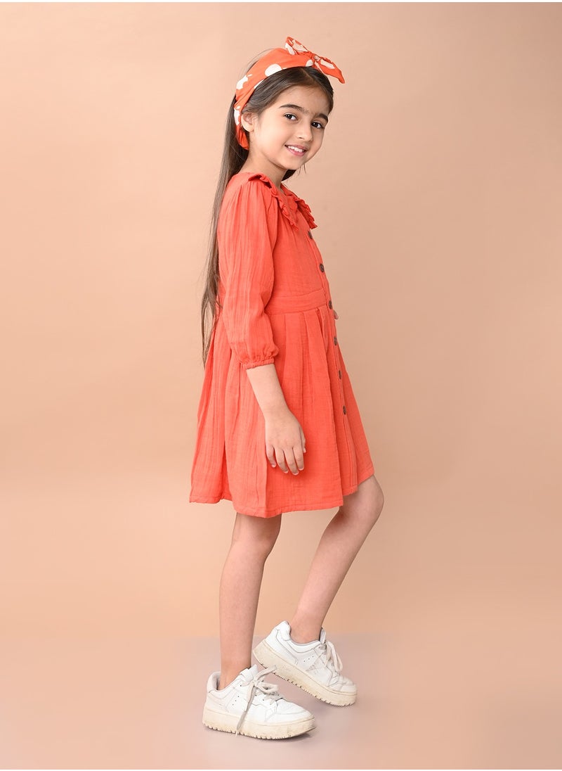LILPICKS - Solid Fit n Flare Dress for Girls - Image 1