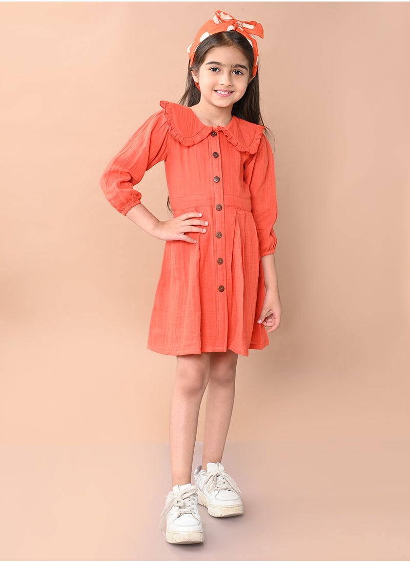 LILPICKS - Solid Fit n Flare Dress for Girls - Image 1