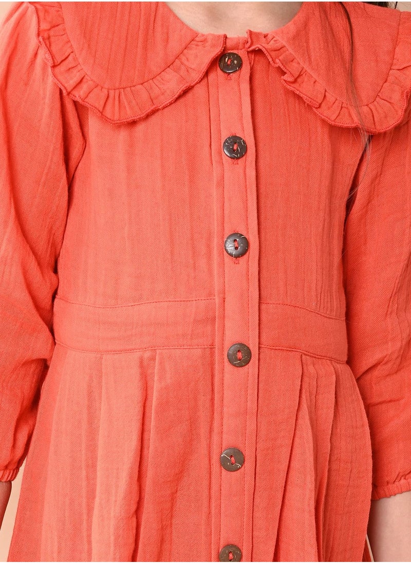 LILPICKS - Solid Fit n Flare Dress for Girls - Image 1