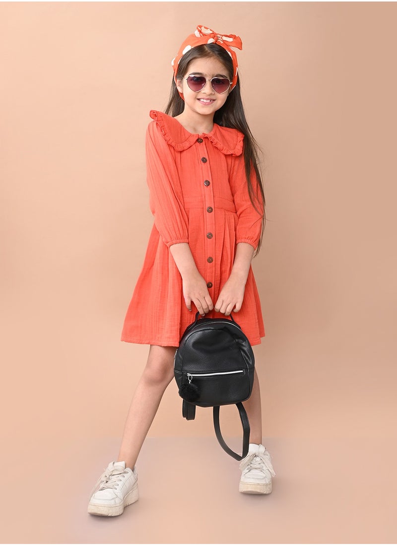 LILPICKS - Solid Fit n Flare Dress for Girls - Image 1