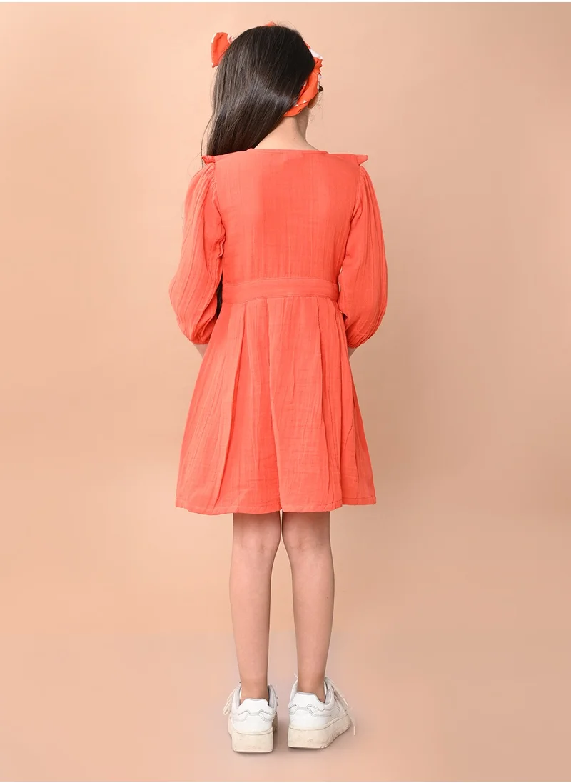 LILPICKS Solid Fit n Flare Dress for Girls